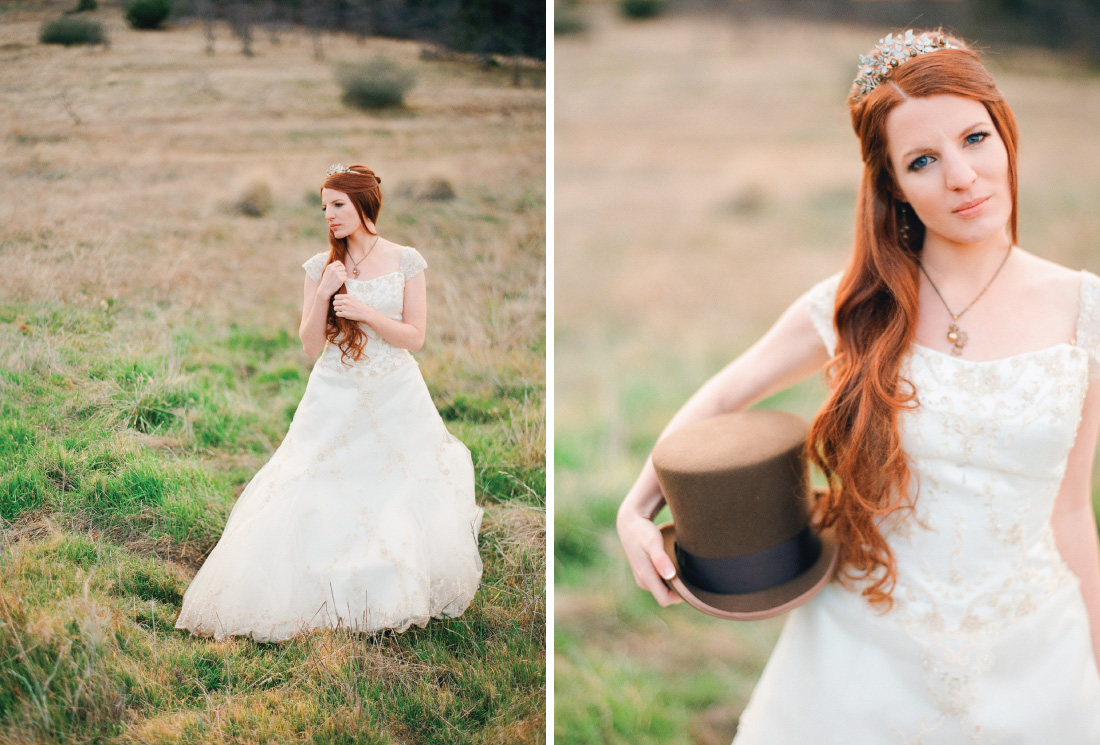 bride portrait in a meadow