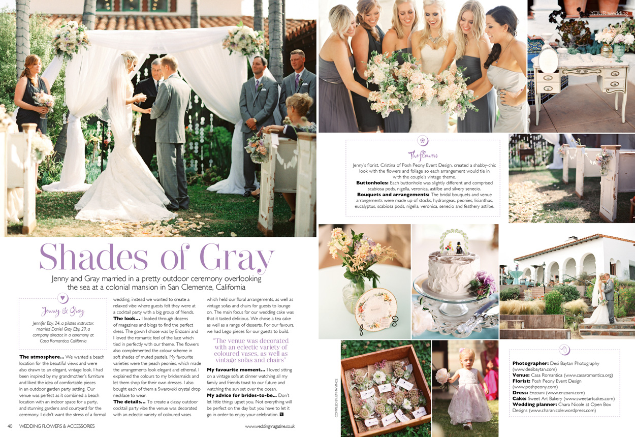 Jenny and Gray wedding featured on Wedding Flowers & Accessories